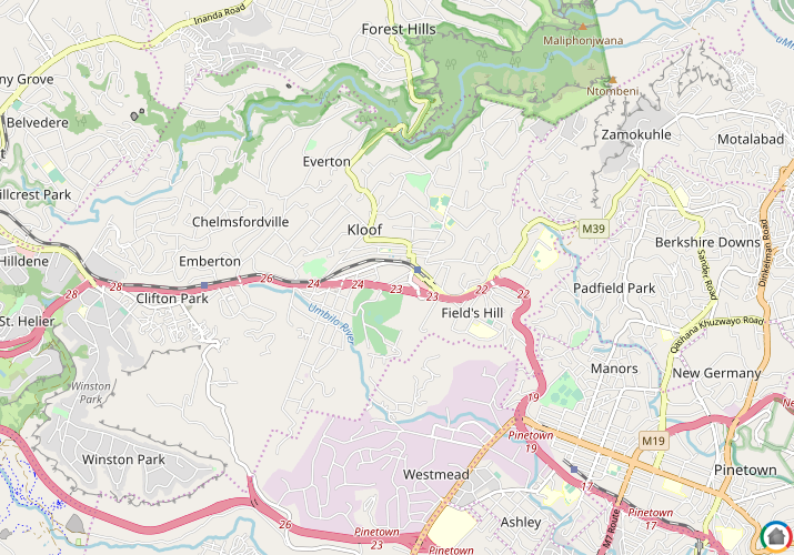 Map location of Kloof 